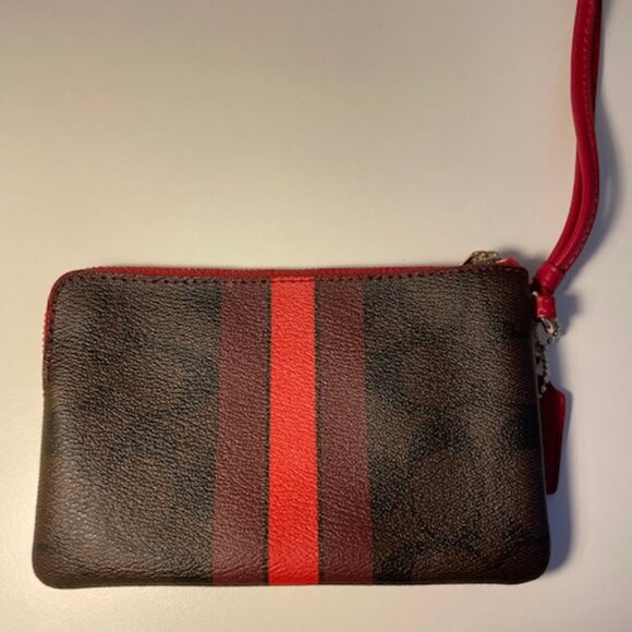 Coach Black & Red Leather wristlet - Picture 2 of 2